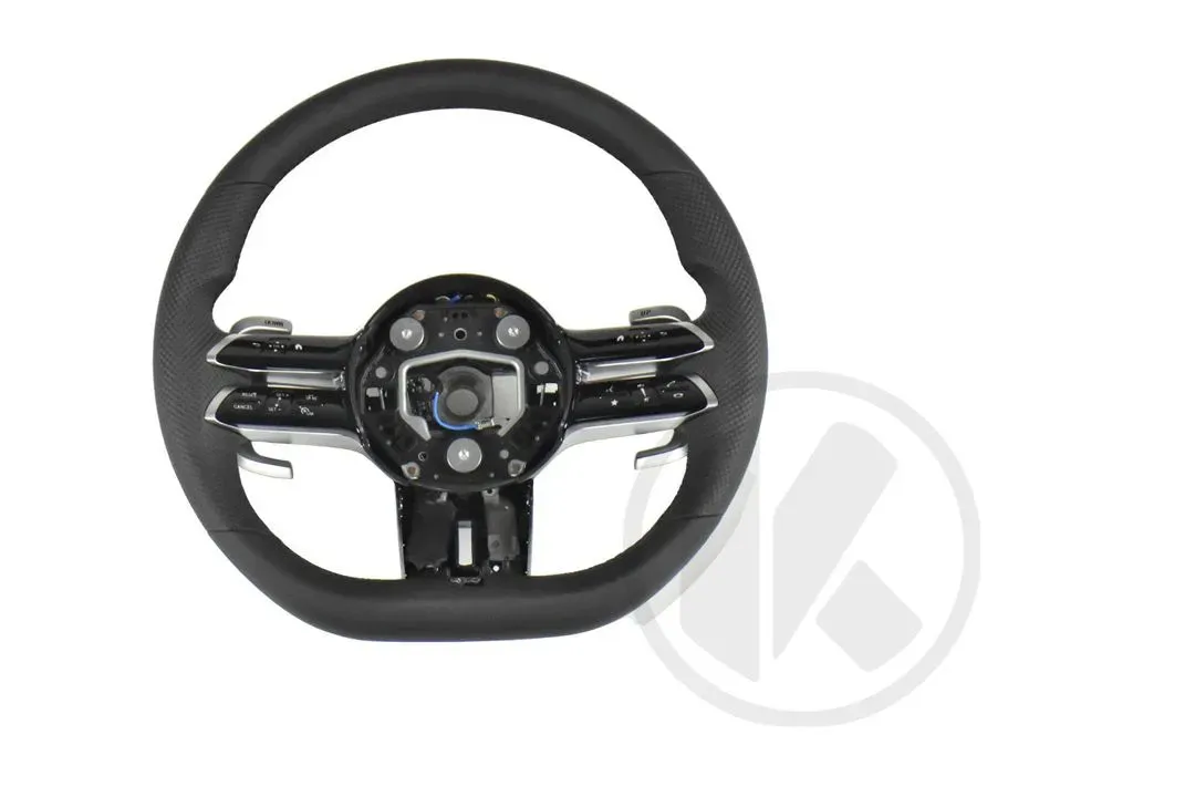 STEERING WHEEL WITH SILVER PADDLES